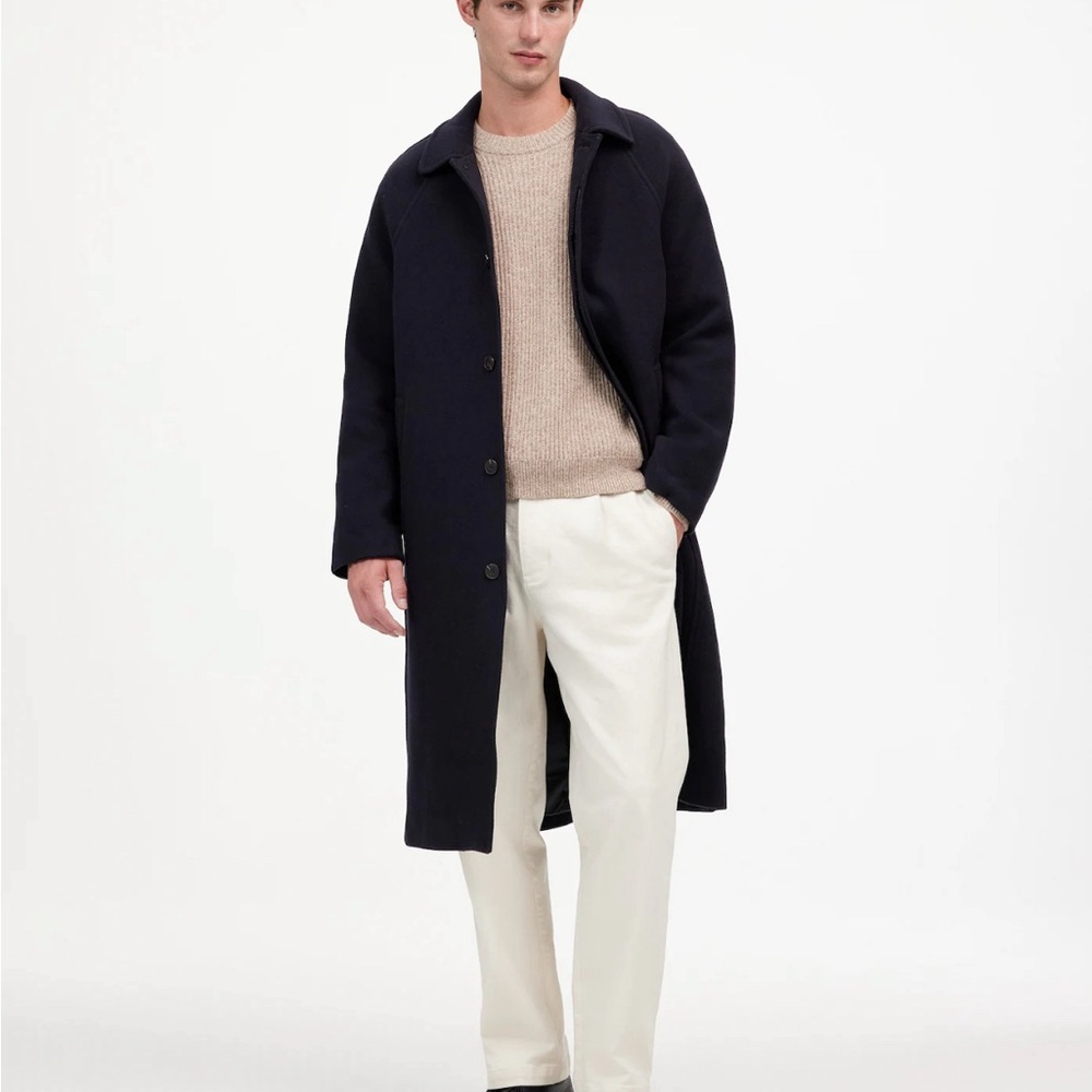 Madewell Men's Navy Long Trench Coat
